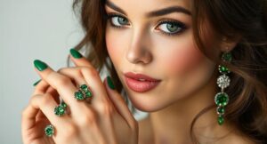 green kyanite earring
